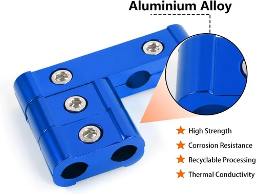 Miniatura 4 de Kit separador divisor de cables de bujía del motor Compatible con separadores de cable de aleación de aluminio de 8 mm 9 mm 10 mm azul