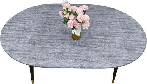 Miniatura 32 de LIBERECOO - Mantel redondo ajustado de vinilo con reverso de franela, borde elástico, impermeable, resistente a las manchas y fácil de limpiar