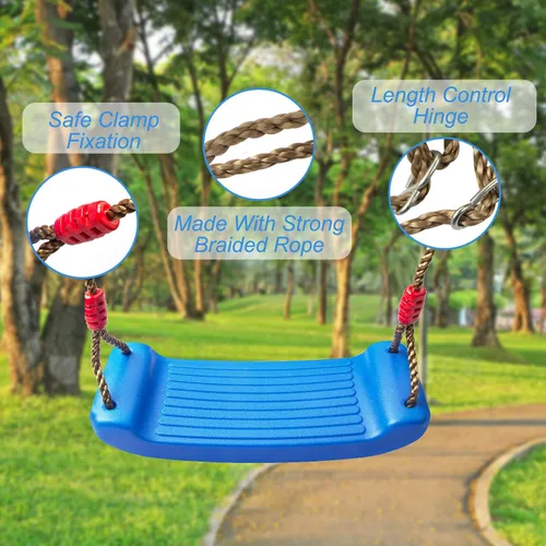 Miniatura 2 de IFOYO Asiento de columpio de árbol, accesorios para niños, patio de juegos al aire libre e interior, azul