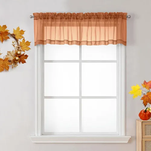 Miniatura 126 de OVZME - Cortinas traslúcidas blancas de 45 pulgadas de largo, 2 paneles, cortinas de gasa con bolsillo para barra para ventanas pequeñas, cada una