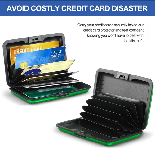 Miniatura 3 de 2 piezas de soporte delgado para tarjetas de crédito, mini protector de tarjeta de crédito, protector de aluminio para tarjetas de visita
