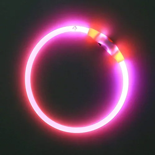 Miniatura 8 de BSEEN Collar de perro iluminado, collar de perro con luces LED recargables tipo C, impermeable, brillante, de poliuretano termoplástico, con luces