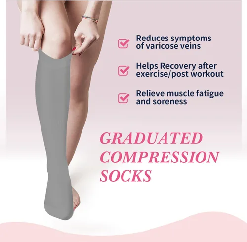 Miniatura 6 de Sooverki - Calcetines de compresión de cobre para circulación, para mujeres y hombres, 6 pares, para correr, atletismo, medicina, enfermería, viajes