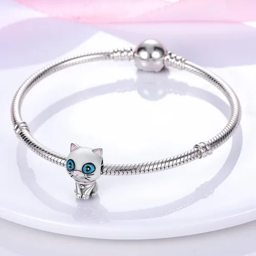 Miniatura 3 de MULA Dijes de plata de ley 925 para pulseras y collares lindos gatos perros elefantes animales familiares colgantes colgantes regalos de joyería