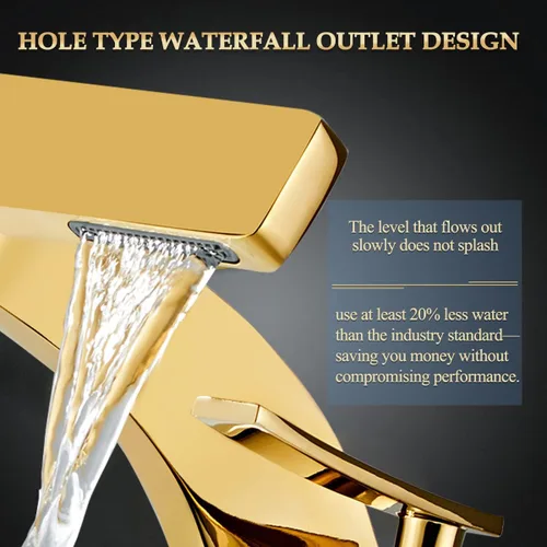 Miniatura 2 de becola Grifo de lavabo de baño de un solo agujero, grifo mezclador de agua fría y caliente de una sola manija, grifo de lavabo de tocador que Dorado