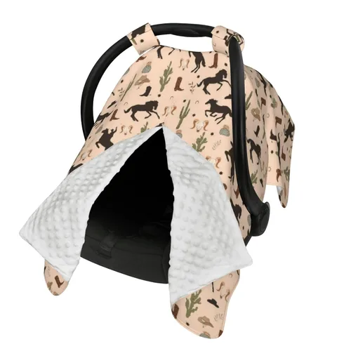 Miniatura 9 de Cubierta de toldo bohemia para asiento de coche de bebé, cubierta de lactancia para recién nacido, accesorios bohemios para bebé cubierta