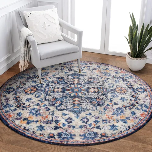 Miniatura 43 de Lahome Alfombra bohemia con medallón floral, 4 x 6 pies, color verde azulado, suave, lavable, antideslizante, apta para mascotas, alfombra