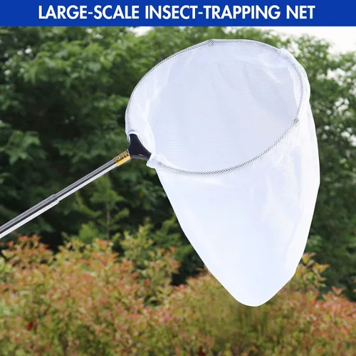 Miniatura 4 de Red telescópica de mariposa, pesca extensible de acero inoxidable, 15 a 70 pulgadas, redes de juguete para insectos para niños y familia (plateado)