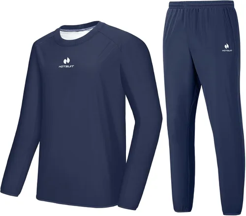 Miniatura 11 de HOTSUIT Traje de sauna para hombre, traje de sudor, chaqueta de entrenamiento duradera para gimnasio B. Chaqueta gris solamente