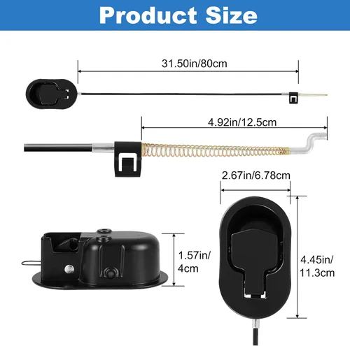 Miniatura 2 de Nonley Tirador reclinable de metal resistente con cable, mango universal de liberación reclinable para sofá que se adapta a la mayoría