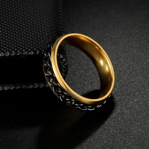 Miniatura 48 de Anillos giratorios para la ansiedad para hombre, anillos clásicos de cadena para mujeres y adultos, anillo de acero de titanio