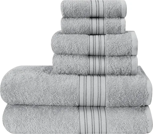 Miniatura 28 de BOUTIQUO Juego de 2 toallas de baño 100% algodón de 28 x 55 pulgadas, toallas de baño grandes ecológicas, compactas, de secado rápido, ligeras, Rosa