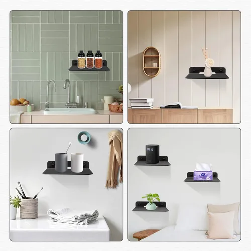 Miniatura 7 de Estante flotante pequeño para altavoces, estante de montaje en pared antideslizante de 6 pulgadas para cámaras, monitores de bebé, altavoz