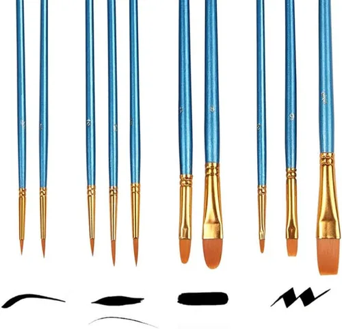 Miniatura 8 de SUPVOX 1 juego de 13 piezas de pintura acrílica para artistas, incluye 10 pinceles de pintura acrílica, 2 paletas y 1 mini caballete de mesa
