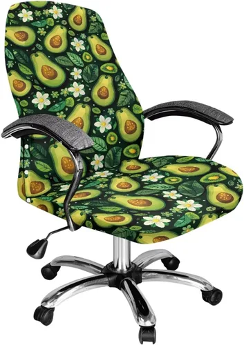 Miniatura 38 de Green Leaf - Fundas para sillas de oficina en casa, fundas elásticas para sillas de escritorio de computadora, respaldo alto, universales, fundas