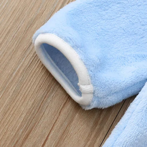 Miniatura 5 de Mono con capucha de conejo de vellón para bebés y niñas, con cremallera, lindo conejito, mullido para invierno, cálido, suave, acogedor mameluco