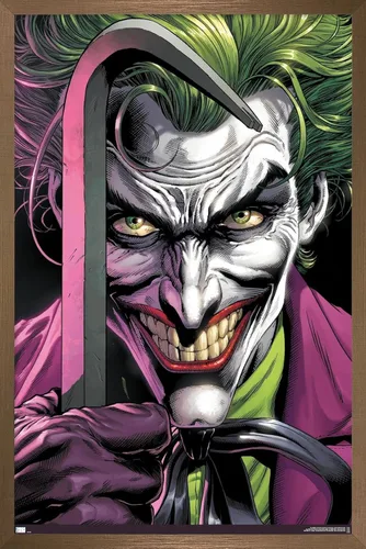 Miniatura 16 de Trends International DC Comics The Joker - Póster de pared con barra de palanca, 22.4 pulgadas de largo x 14.7 pulgadas, versión enmarcada en blanco