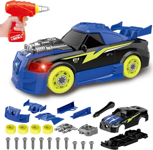 Miniatura 12 de Pup Go 3 en 1 Coche de Construcción para Niños de 3 años en adelante, Coche para Desmontar con Taladro Eléctrico, Camión de Juguete de Construcción