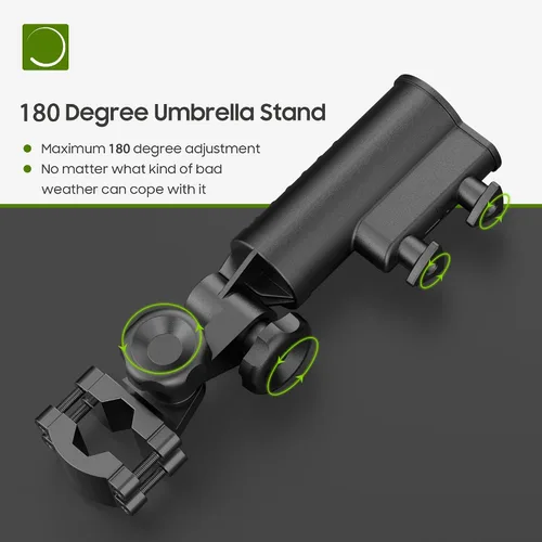 Miniatura 5 de 10L0L Kit de soporte de paraguas para carrito de golf, rotación de 180 grados, ajuste universal para la mayoría de cochecitos, bicicleta, carrito