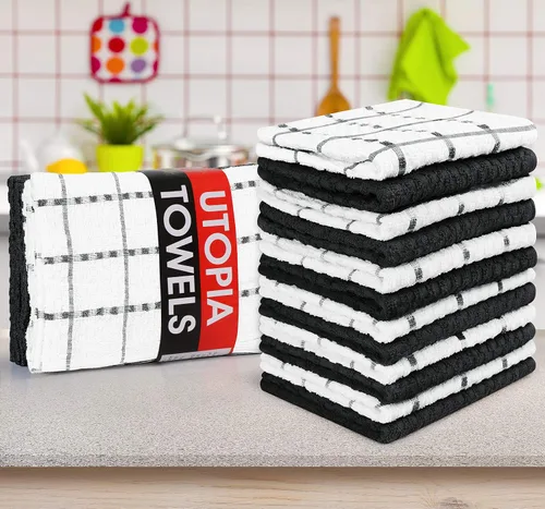 Miniatura 8 de Utopia Towels - Juego de paños de cocina de 12 unidades, 15 x 25 pulgadas, 100% algodón hilado en anillo súper suave y absorbente, toallas de lino