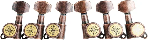 Miniatura 2 de Guyker Afinadores de bloqueo de guitarra (3L + 3R) – Clavijas de afinación de cuerda de bloqueo 1:18, repuesto de cabezal de máquina para ST TL SG