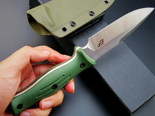 Miniatura 6 de Eafengrow EF140 Cuchillo de hoja fija, hoja de acero AUS-10, mango G10 de espiga completa, herramienta EDC cuchillo recto para trabajar campamento