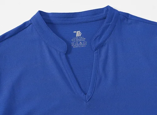 Miniatura 20 de Gopune Polo de golf con cuello en V para mujer, sin cuello, manga corta, ligera, de secado rápido, camisetas de tenis para correr
