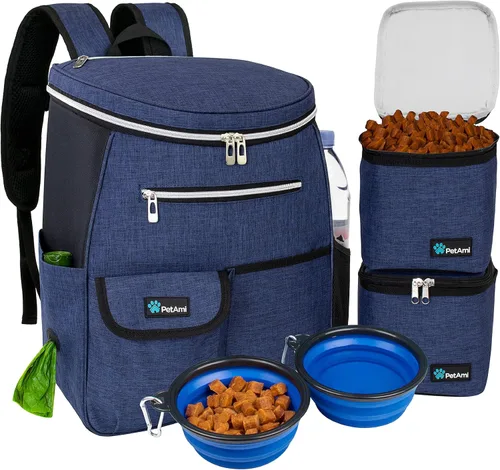 Miniatura 8 de PetAmi - Bolsa de viaje para perros con mochila, bolsas para perros aprobadas por aerolíneas para viajar, bolsa de pañales para cachorros, azul mar