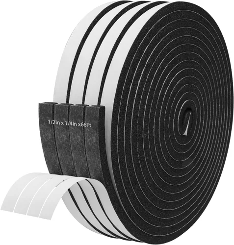 Miniatura 25 de Cinta aislante de espuma autoadhesiva Storystore, resistente a la intemperie de 1 x 1/8 x 16,5 pies para puertas y ventanas, sello de puerta a