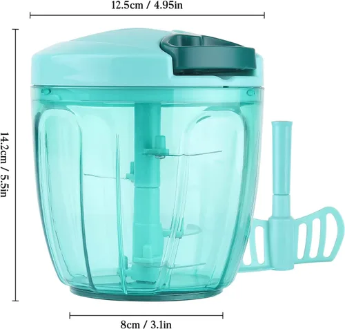 Miniatura 7 de Cambom - Picador manual de alimentos, cortador de verduras, picador con cordón para cebollas, frutas y nueces, material seguro para alimentos sin