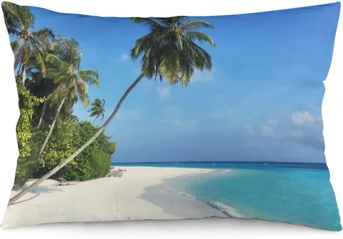 Miniatura 19 de Protector de almohada de playa con palmeras tropicales de 16 x 14 pulgadas, palmeras de playa, paisaje marino costero, decorativo, rectangular