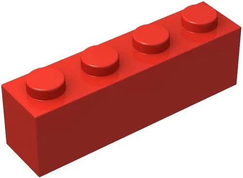 Bloque de ladrillo clásico a granel, ladrillos rojos 1x4, ladrillos de construcción planos 100 piezas, compatible con piezas y piezas de Lego: