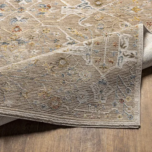 Miniatura 5 de Hauteloom Kunzite - Alfombra de área para sala de estar, dormitorio, borde de medallón floral geométrico envejecido, tradicional oriental de Marrón