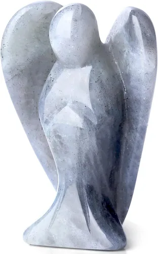 Miniatura 19 de QINJIEJIE Cristales de Piedra de Sangre Africana Decoración de Ángel Estatua de la Paz Piedra Ángel Guardián Sanador Gemas Talladas a Mano Lindas