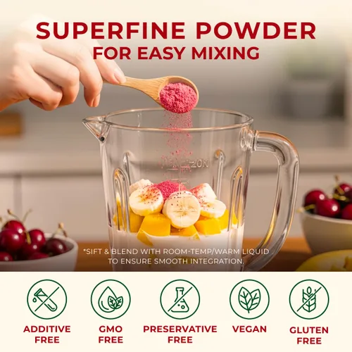 Miniatura 6 de Gya Tea Co Polvo de extracto de cereza ácida orgánica de 1.1 libras (17.64 onzas), superalimento para hornear, té, licuados, sin OMG, sin azúcar
