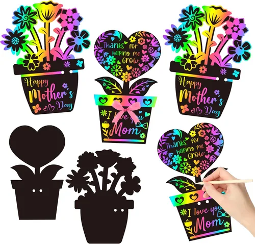 Miniatura 8 de BeYumi 60 marcapáginas de rascar de cosecha de otoño para niños, bricolaje, hoja, otoño, calabaza, pavo, arte mágico, arco iris, kit de manualidades