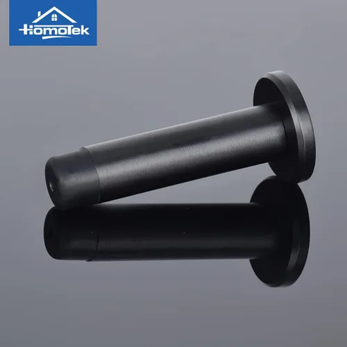 Miniatura 2 de HOMOTEK Paquete de 2 topes de puerta rígidos sólidos resistentes con punta de goma suave, protectores de pared de zinc fundido a presión de 2.8