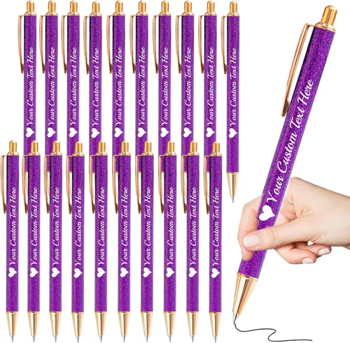 Miniatura 66 de Bolígrafos personalizados con purpurina con nombre a granel, 10 unidades, bolígrafos personalizados con punta de lápiz digital para mujeres y niñas