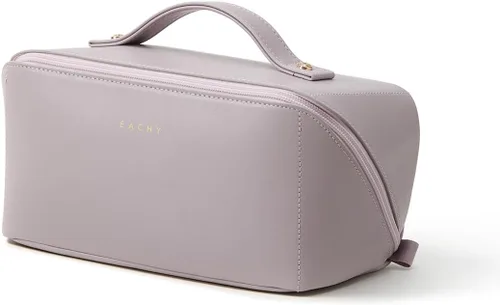Miniatura 30 de EACHY Bolsa de Maquillaje de Viaje, Bolsas de Cosméticos de Gran Capacidad para Mujeres, Bolsa Portátil Impermeable que se Abre Plana, Bolsa de Aseo