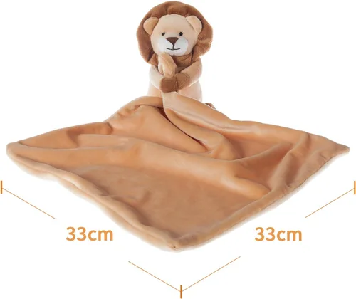 Miniatura 3 de Apricot Lamb Manta de seguridad de animales de peluche, león amarillo, manta de personaje para guardería, felpa de lujo para acurrucarse