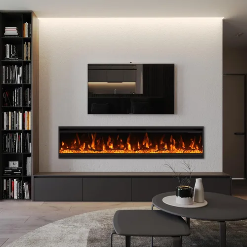Miniatura 3 de Chimenea eléctrica de 40 pulgadas, insertos de chimenea eléctrica ultrafina, marco ultra estrecho, chimenea empotrada en la pared y empotrada