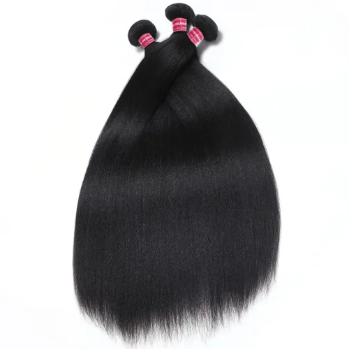 Miniatura 7 de Beauty Forever Yaki - Extensiones de cabello humano virgen mongol sin procesar, grado 12A, 3 paquetes de cabello humano virgen mongol sin procesar