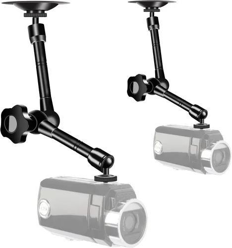 UYODM Paquete de 2 soportes articulados de montaje en pared con brazo mágico compatible con videocámaras CCTV POV, luz LED, lámpara de video, DSLR,
