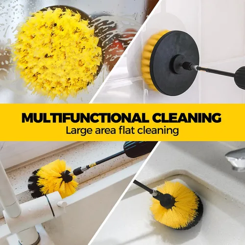 Miniatura 2 de Holikme Paquete de 9 cepillos de taladro, cepillo multiusos con accesorio extendido para superficies de baño, lechada, piso, bañera, ducha