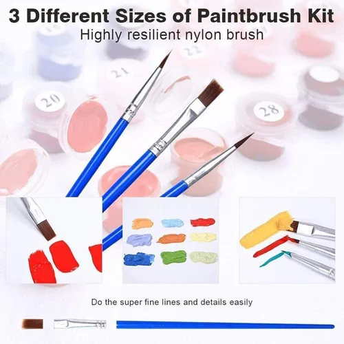 Miniatura 3 de LSPBN Kit de pintura acrílica para bricolaje, pintura por números sobre lienzo, pintura de números y flores para niños de 8 a 12 años, pasatiempos
