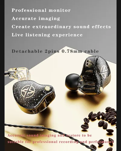 Miniatura 5 de FEDAI DX2 - Auriculares con monitor de oído, sonido superior con cable con controlador dual dinámico, auriculares profesionales con aislamiento