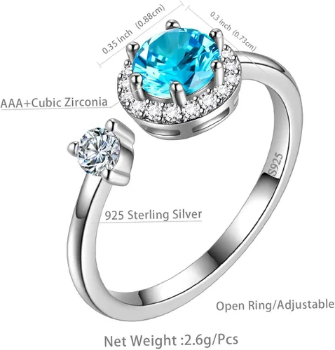 Miniatura 6 de Aurora Tears 925 Sterling Silver 12 Birthstones NecklaceEarringRingBracelet Women Birthstone Pendant Crystal Fashion Birthday Jewelry Christmas Gift