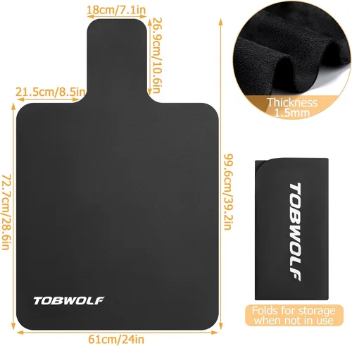 Miniatura 2 de TOBWOLF Pilates Reformer Mat Towel, 39'' x 24'' Non-Slip Backing Exercise Mat for Pilates Reformer, Comfortable Experience with Sweat-Wicking &