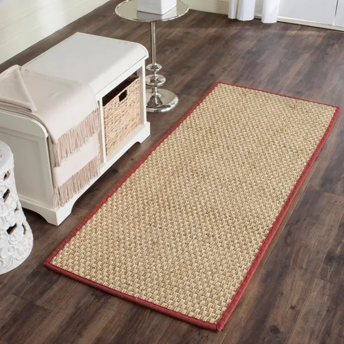 Miniatura 31 de Safavieh Natural Fiber NF114P - Alfombra redonda de hierba marina, tejido de canasta, con borde, de 244 cm, color gris Natural/ gris