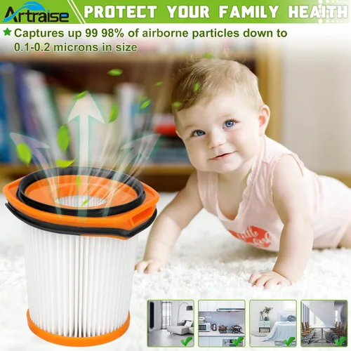 Miniatura 7 de Artraise WS642AE - Filtro de repuesto para Shark WS642AE WS640AE Wandvac Sistema de autovaciado ultraligero y potente aspiradora inalámbrica